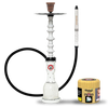 Starbuzz Woodline Hookah Bundle - White with Black Stripes (White Mist)