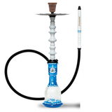 Starbuzz Woodline Hookah Bundle - White with Blue Stripes