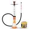 Starbuzz Woodline Hookah Bundle - White with Orange Stripes