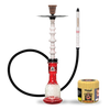 Starbuzz Woodline Hookah Bundle - White with Red Stripes