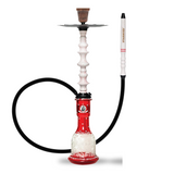 Starbuzz Woodline Hookah Bundle - White with Red Stripes